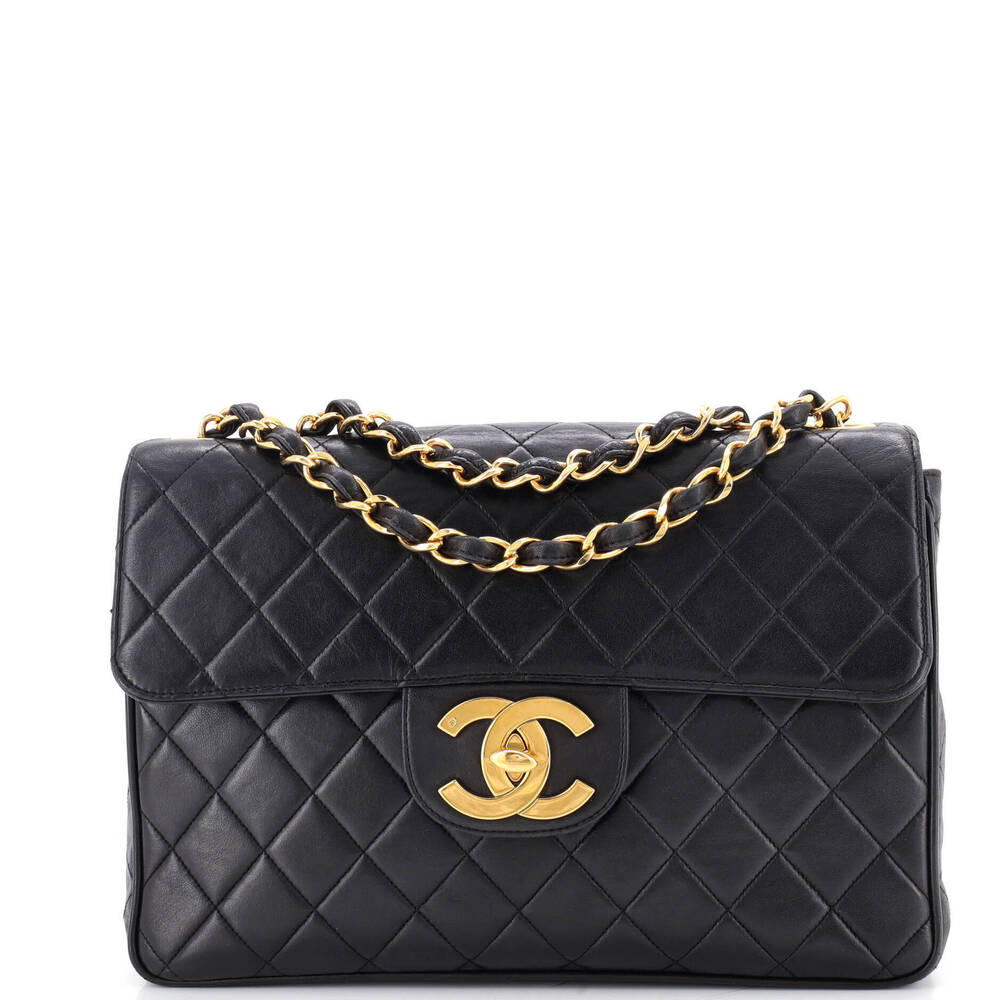 Chanel Jumbo Vintage Classic Single Flap Bag Quilted Lambskin